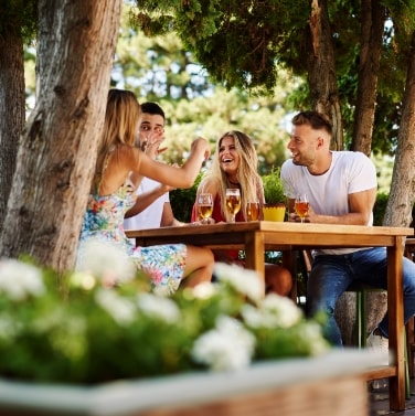 people enjoying outdoor drinks